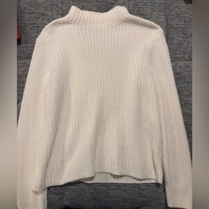 Bright white mock neck sweater jcrew